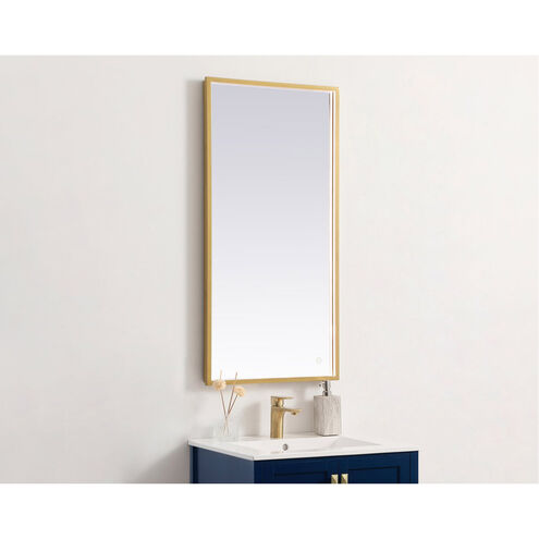 Pier 30 X 20 inch Brass LED Mirror