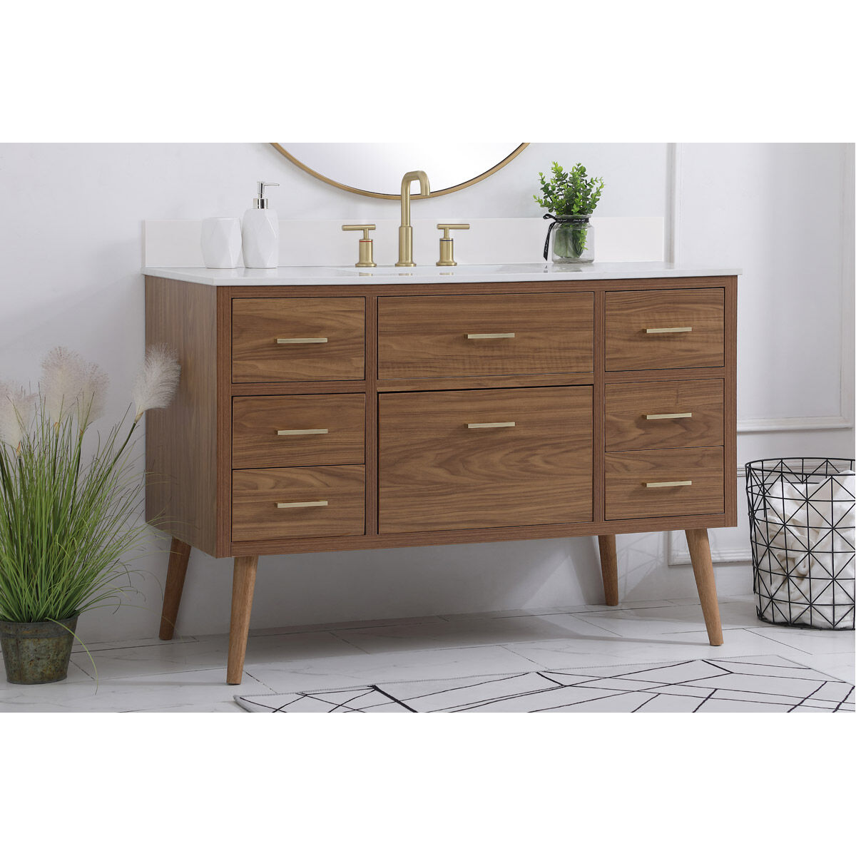 Boise 42 X 22 X 34 inch Walnut Brown Vanity Sink Set