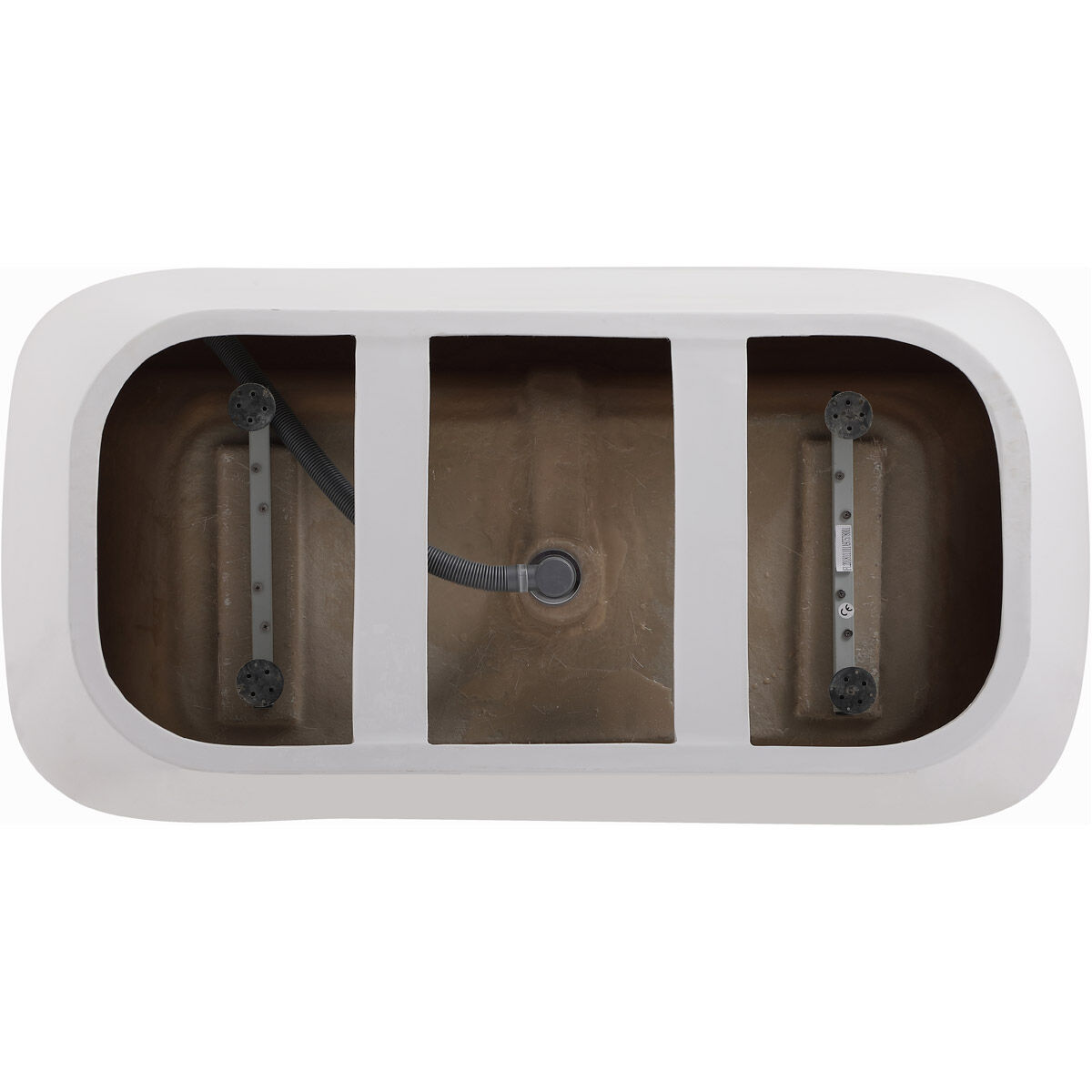 Harrieta Glossy White and Chrome Bathtub