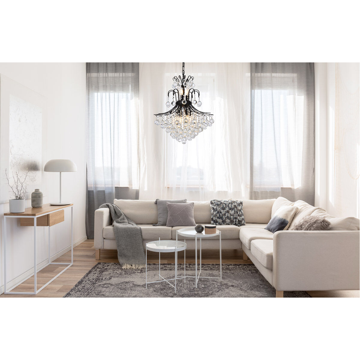 Toureg 11 Light 22 inch Black and Clear Chandelier Ceiling Light