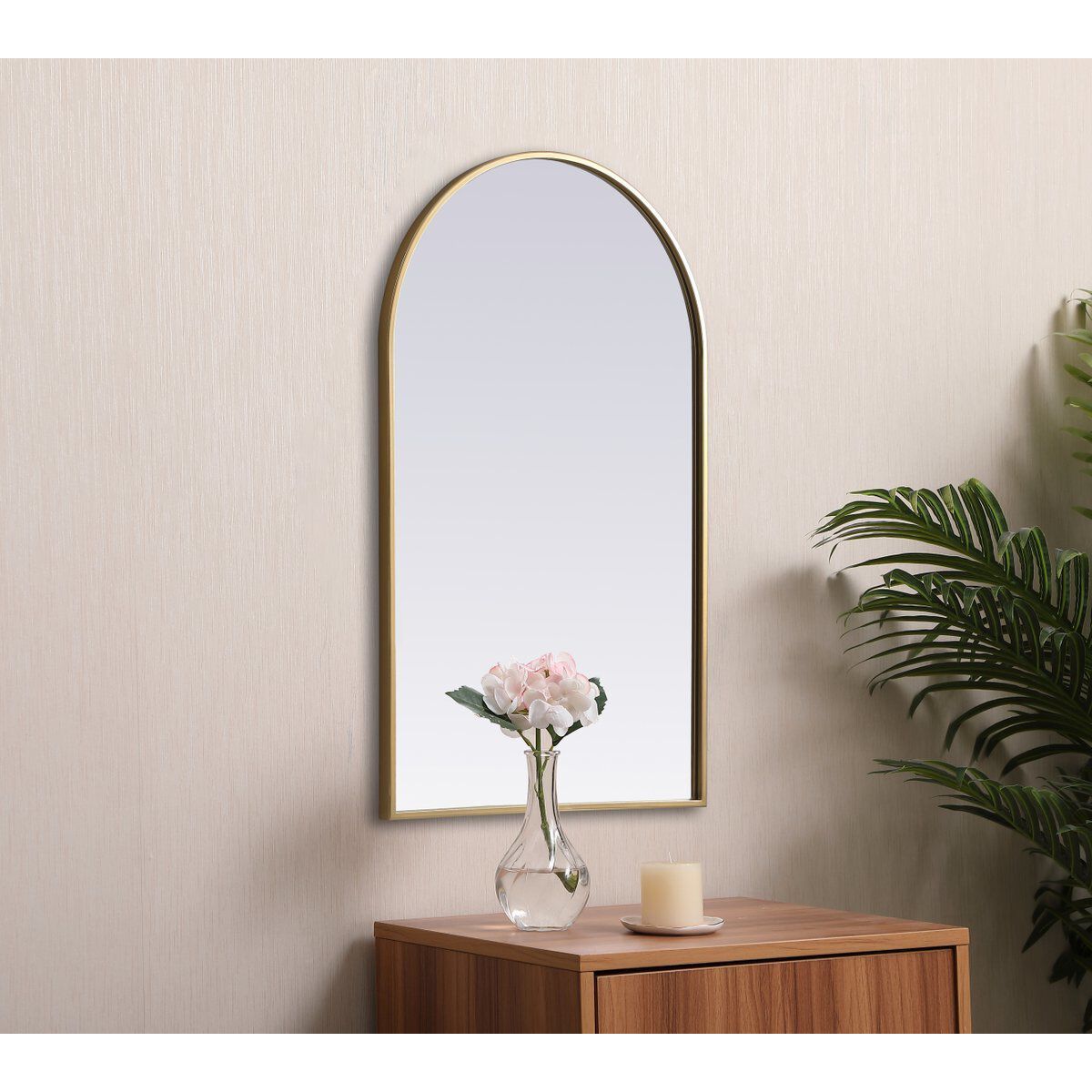Ayra 36 X 22 inch Brass Mirror