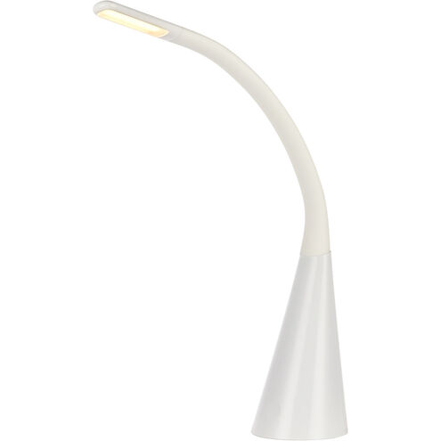 Illumen 26 inch 4 watt Glossy White LED Desk Lamp Portable Light, with USB Port