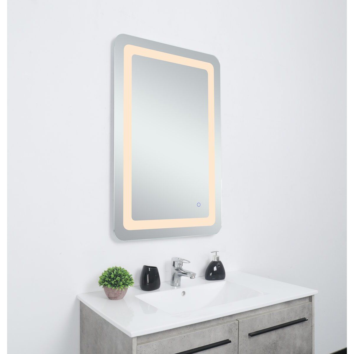 Genesis 30 X 18 inch Glossy White LED Mirror