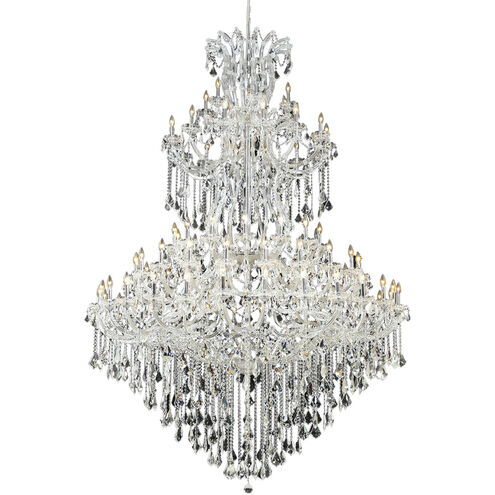Maria Theresa 85 Light 72 inch Chrome Foyer Ceiling Light in Clear, Royal Cut