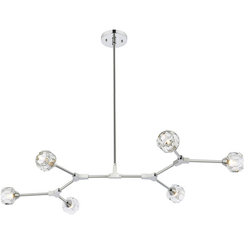 Zayne 6 Light 49 inch Chrome Pendant Ceiling Light