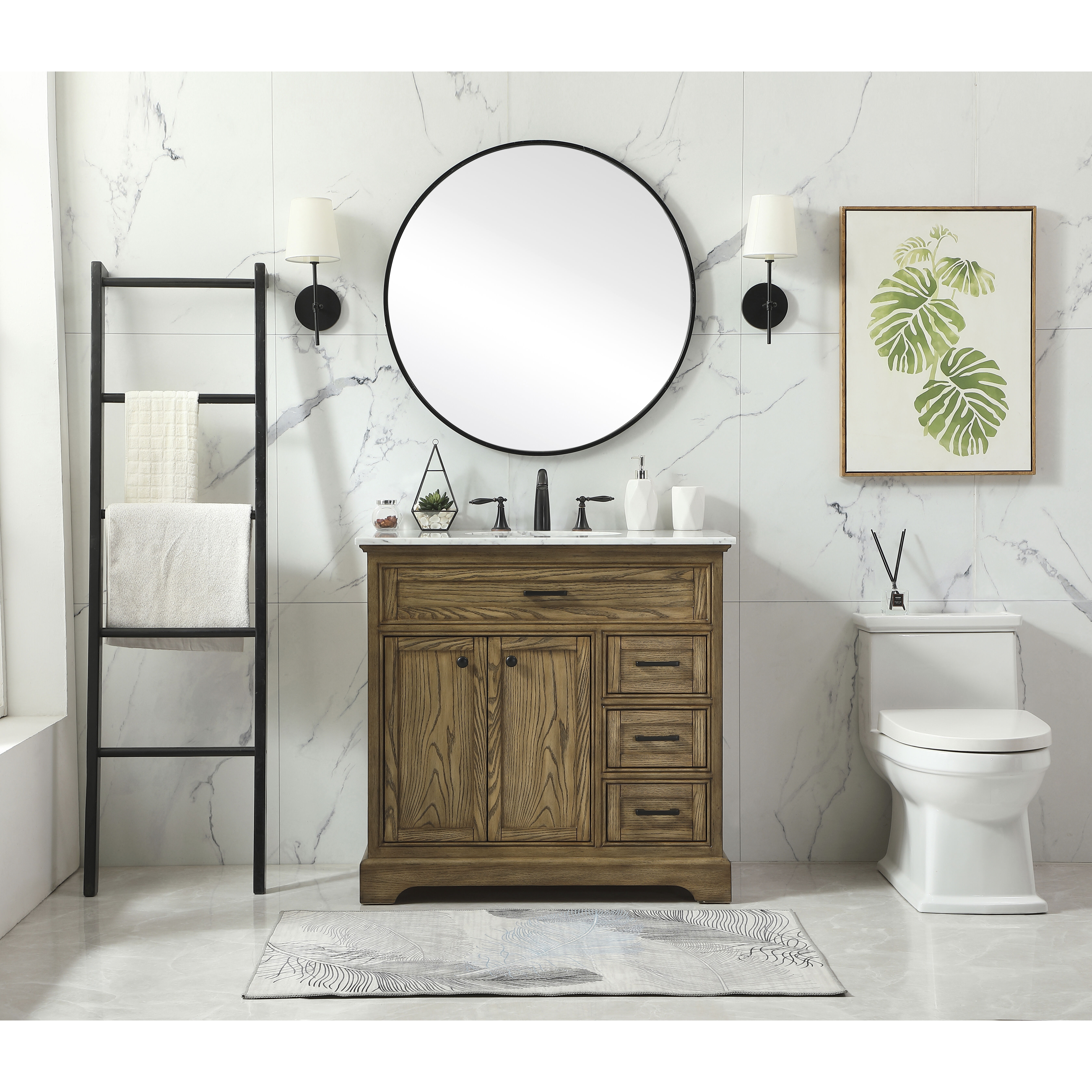 Americana 36 X 22 X 35 inch Driftwood Vanity Sink Set