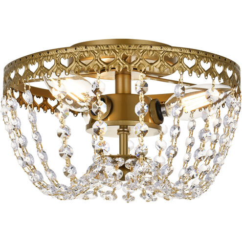 Kylie 3 Light 10 inch Brass Flush Mount Ceiling Light