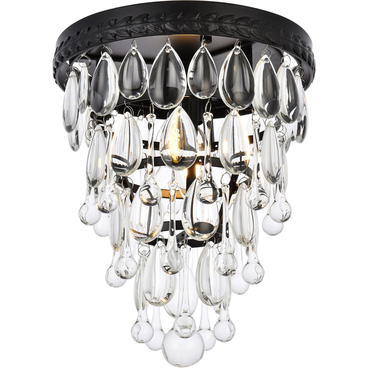 Nordic 1 Light 9 inch Black Flush Mount Ceiling Light