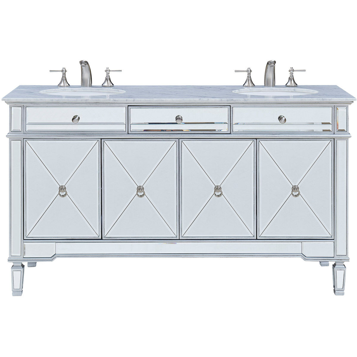 Camille 60 X 35 inch Clear Beveled Mirror Vanity Set