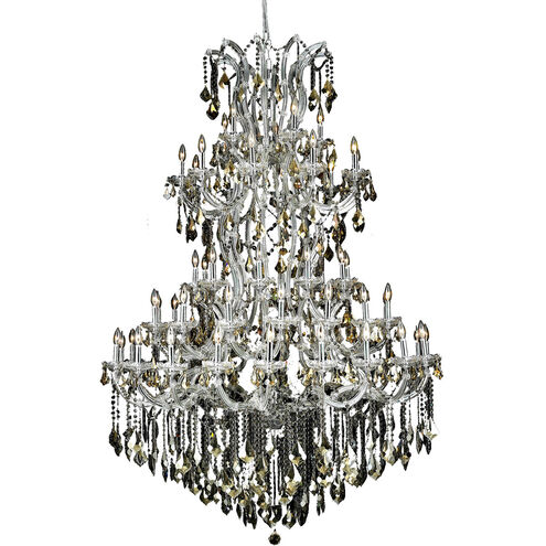 Maria Theresa 61 Light 54 inch Chrome Foyer Ceiling Light in Golden Teak, Royal Cut