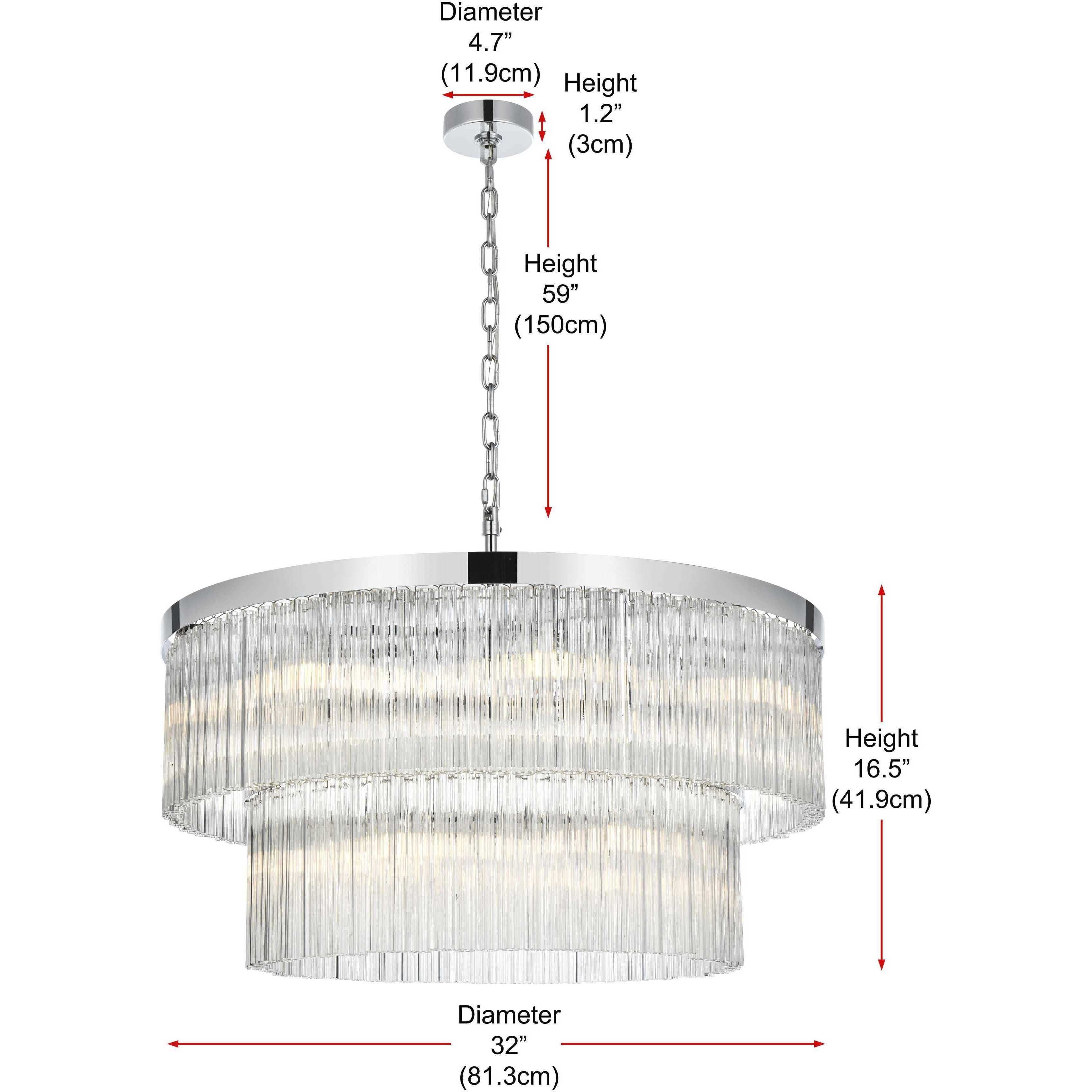 Harlow 14 Light 32 inch Chrome Chandelier Ceiling Light