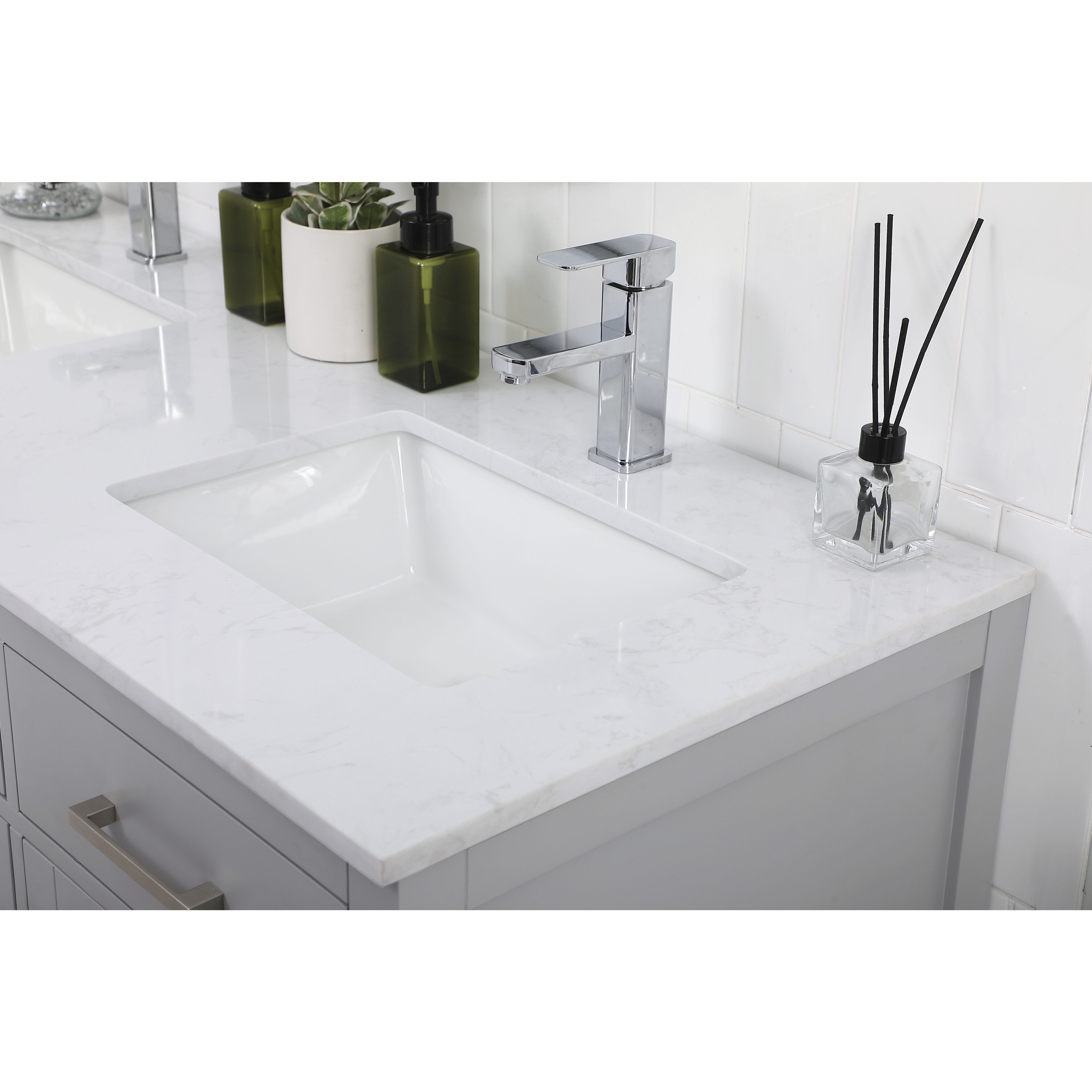 Lewis 54 X 22 X 34 inch Grey Vanity Sink Set