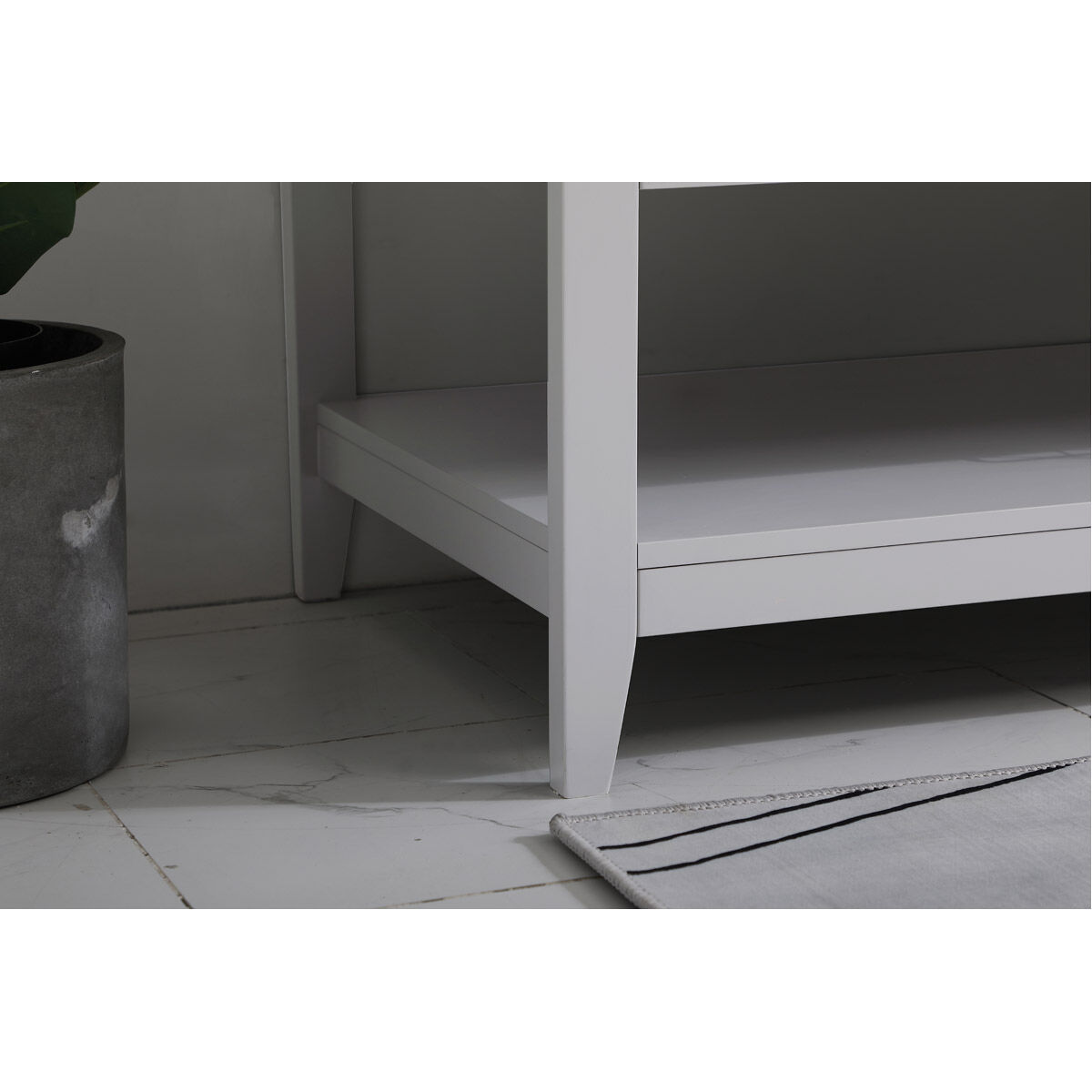 Aubrey 60 X 22 X 34 inch Grey and Brushed Nickel with Calacatta Quartz Vanity Sink Set