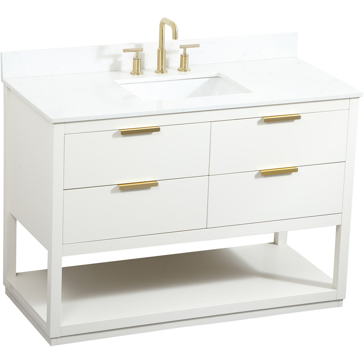 Larkin 48 X 22 X 34 inch White Vanity Sink Set