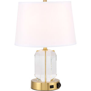 Wendolyn 18 inch 40 watt Brushed Brass and Clear Table Lamp Portable Light