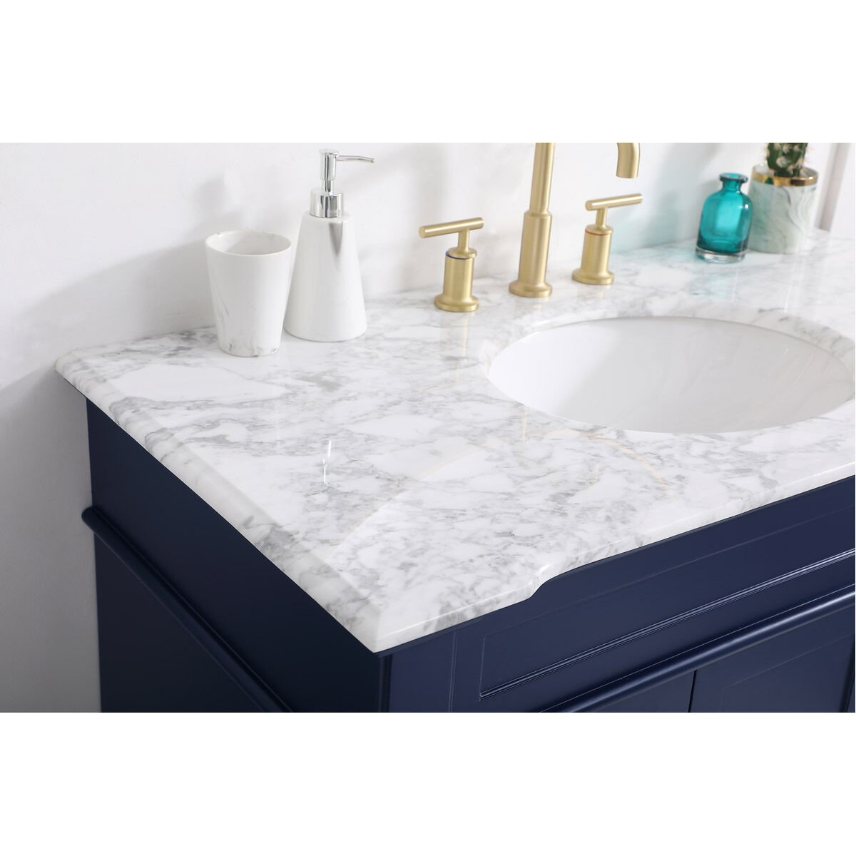 Wesley 42 X 21.5 X 35 inch Blue Vanity Sink Set