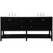 Theo 72 X 22 X 34 inch Black Vanity Sink Set