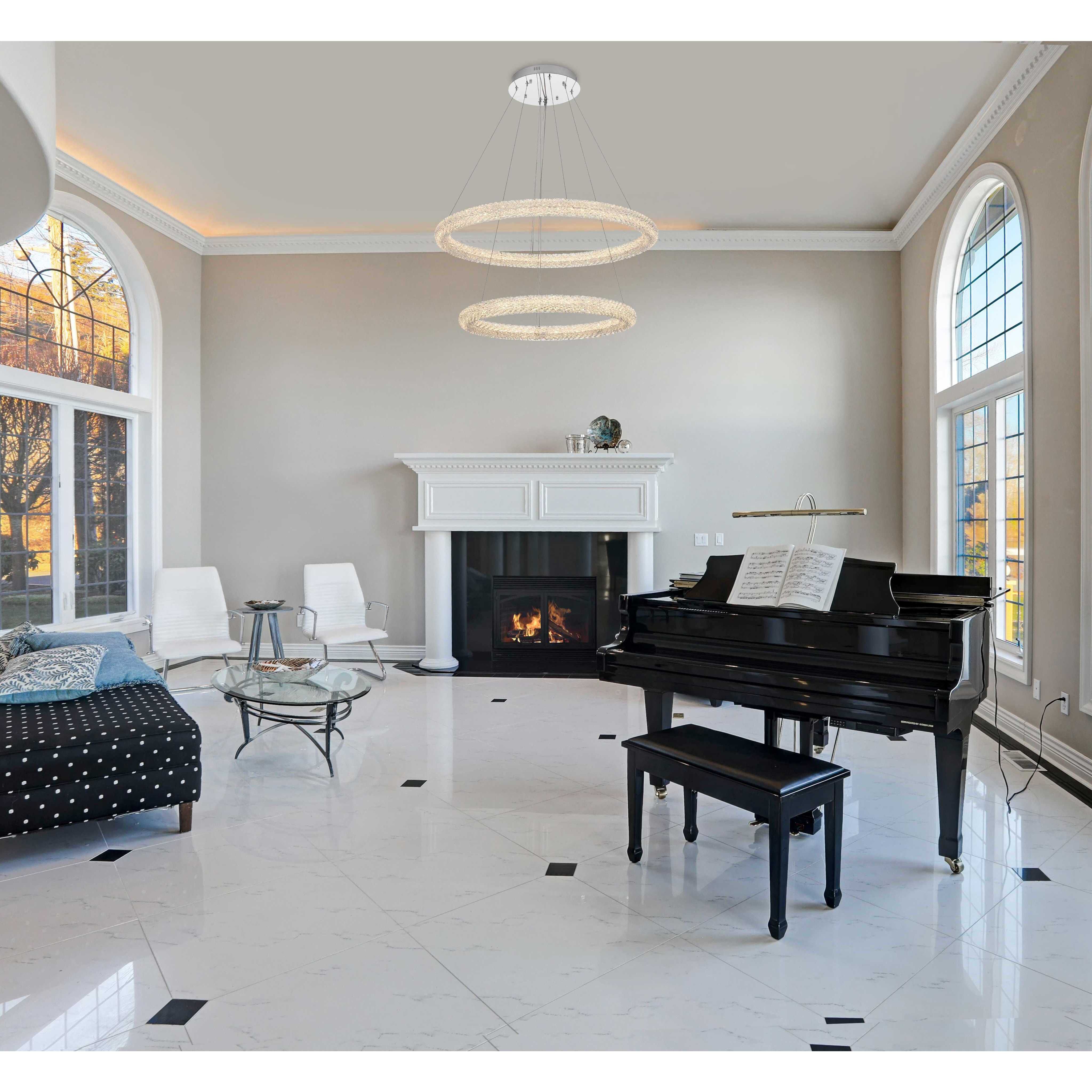 Bowen 2 Light 35.5 inch Chrome Chandelier Ceiling Light