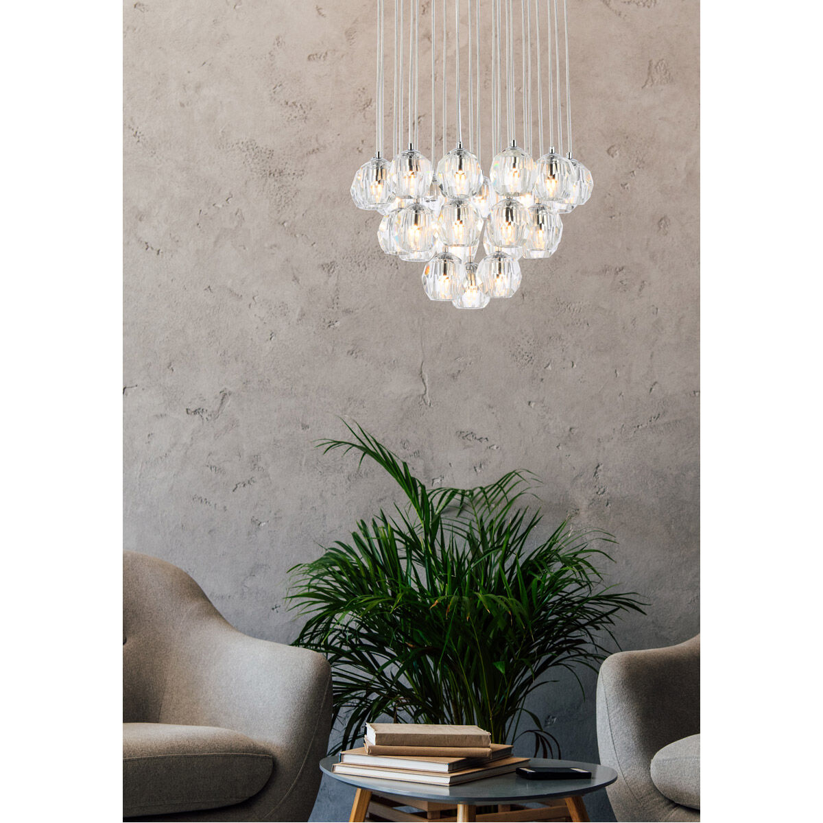 Eren 24 Light 19 inch Chrome Pendant Ceiling Light