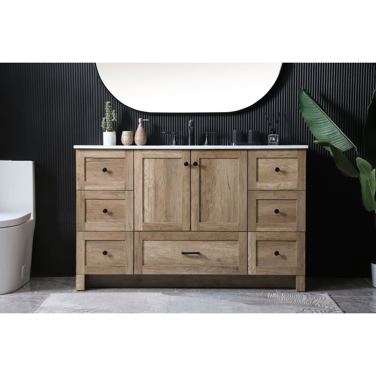 Soma 54 X 19 X 34 inch Natural Oak Vanity Sink Set
