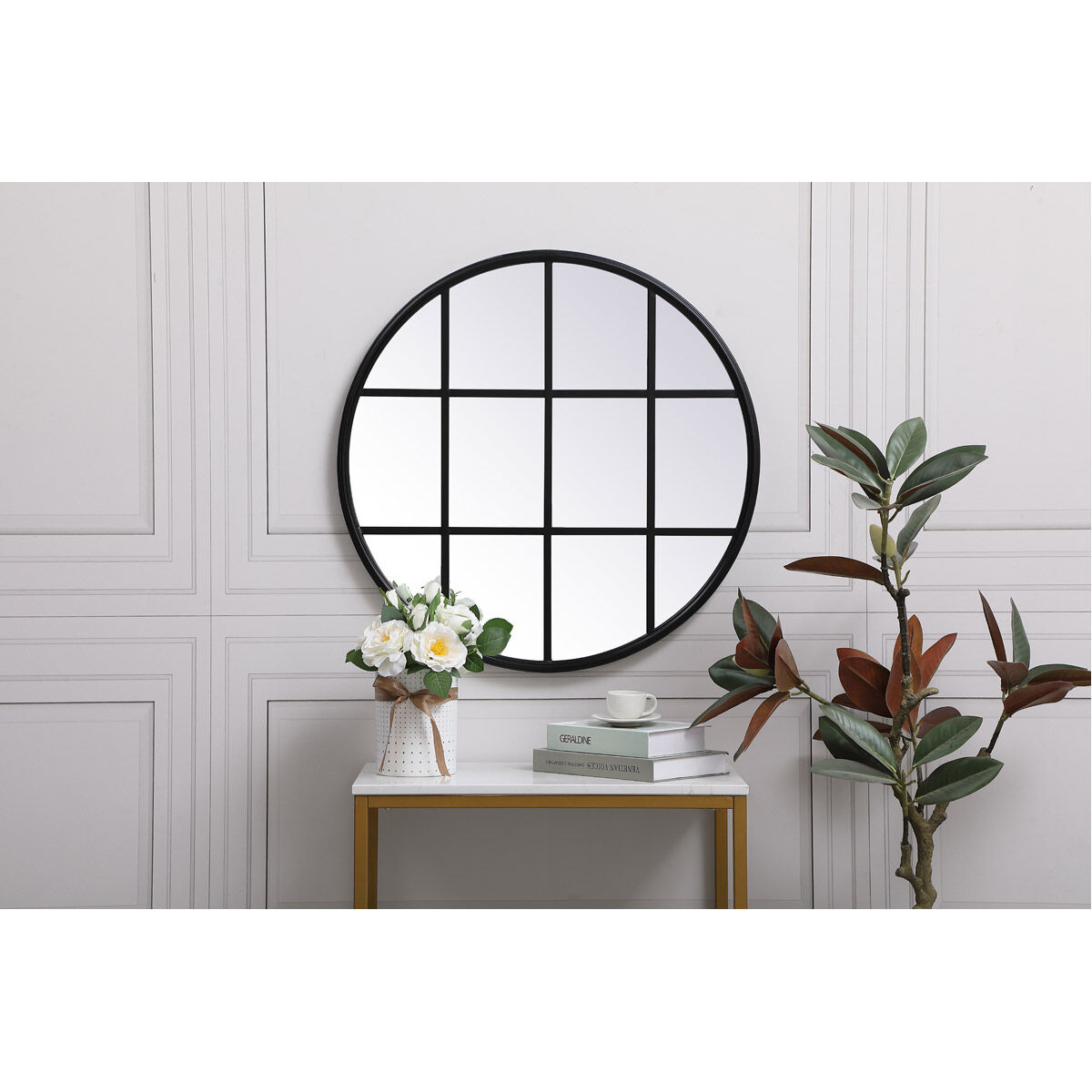 Motif 28 X 28 inch Black Wall Mirror