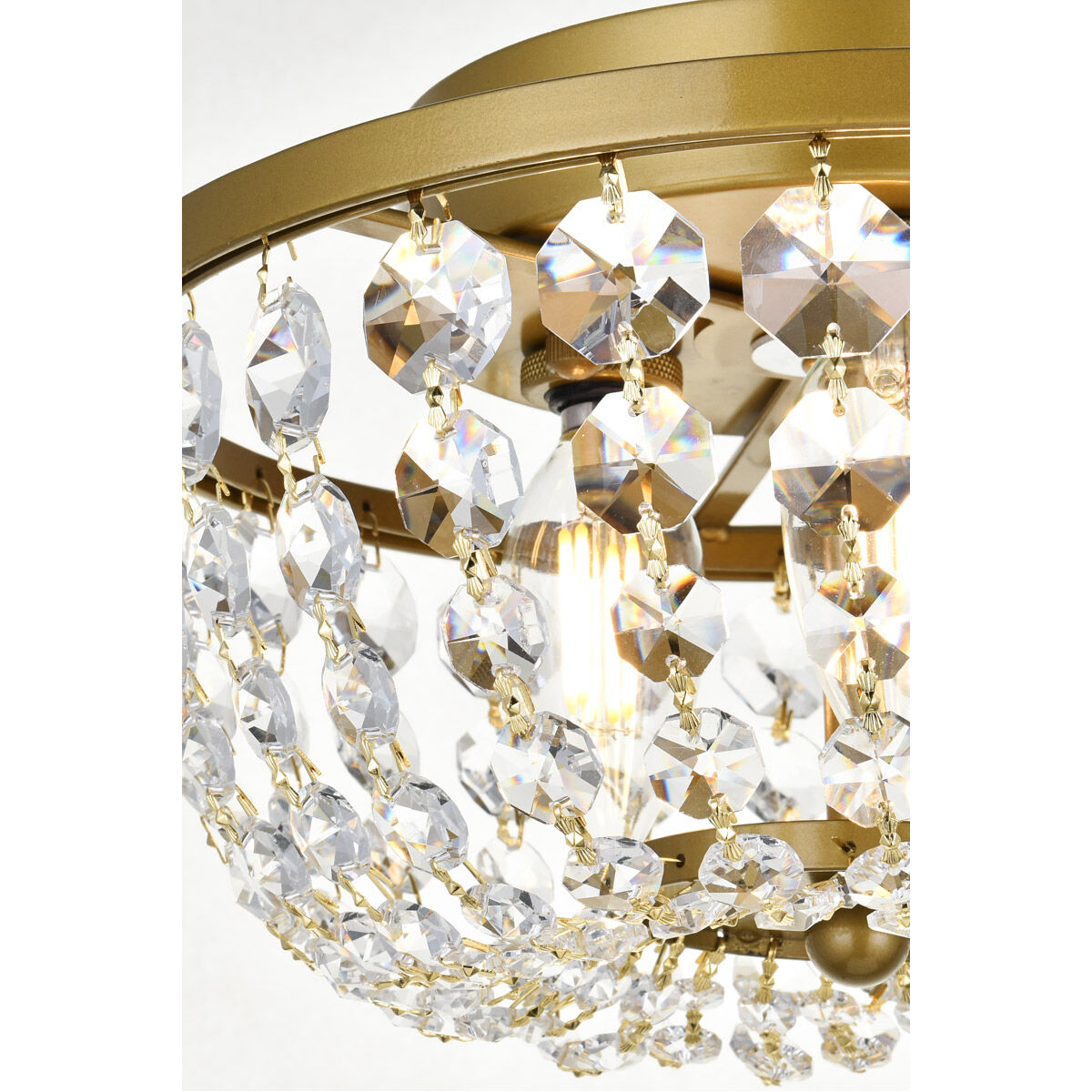 Cora 3 Light 10 inch Brass Flush Mount Ceiling Light