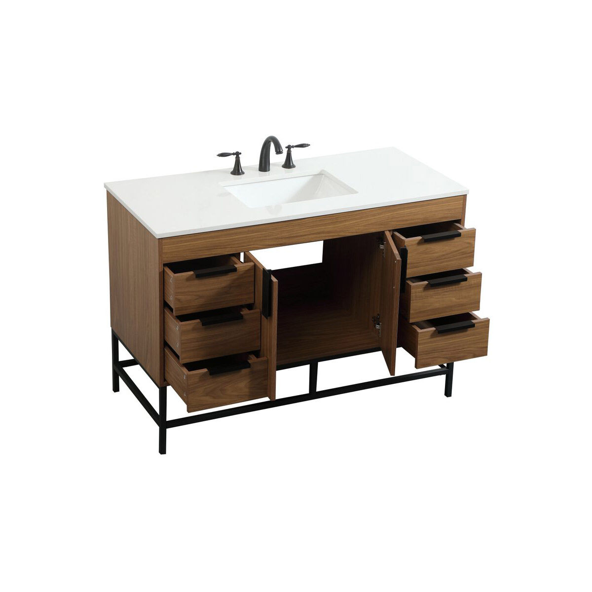 Eugene 48 X 22 X 33.5 inch Walnut Brown Vanity Sink Set in Not Included