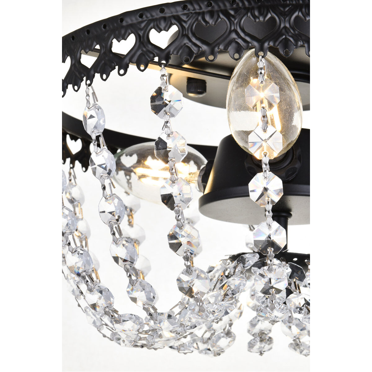 Kylie 3 Light 10 inch Black Flush Mount Ceiling Light