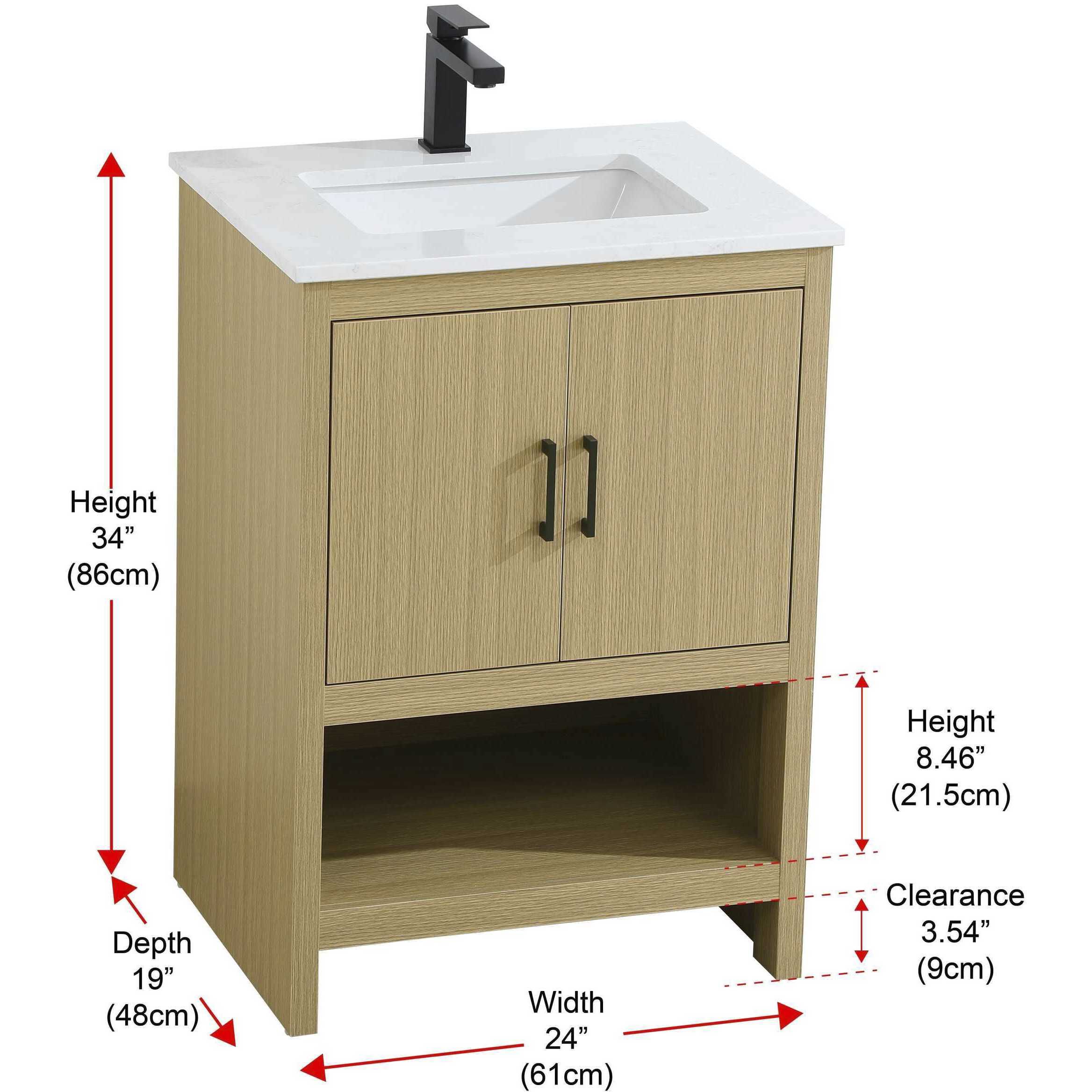 Ira 24 X 34 inch Honey Brown Bathroom Vanity Cabinet