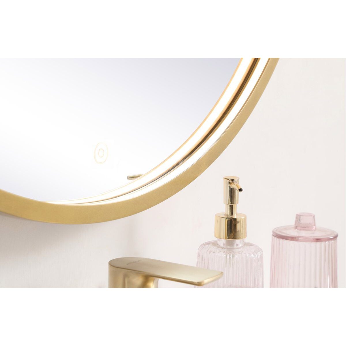Pier 28 X 28 inch Brass LED Mirror