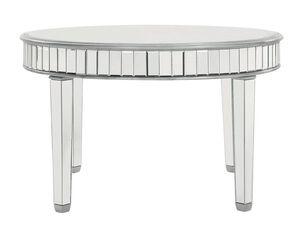 Contempo 48 inch Silver Dining Table, Round, Clear Mirror