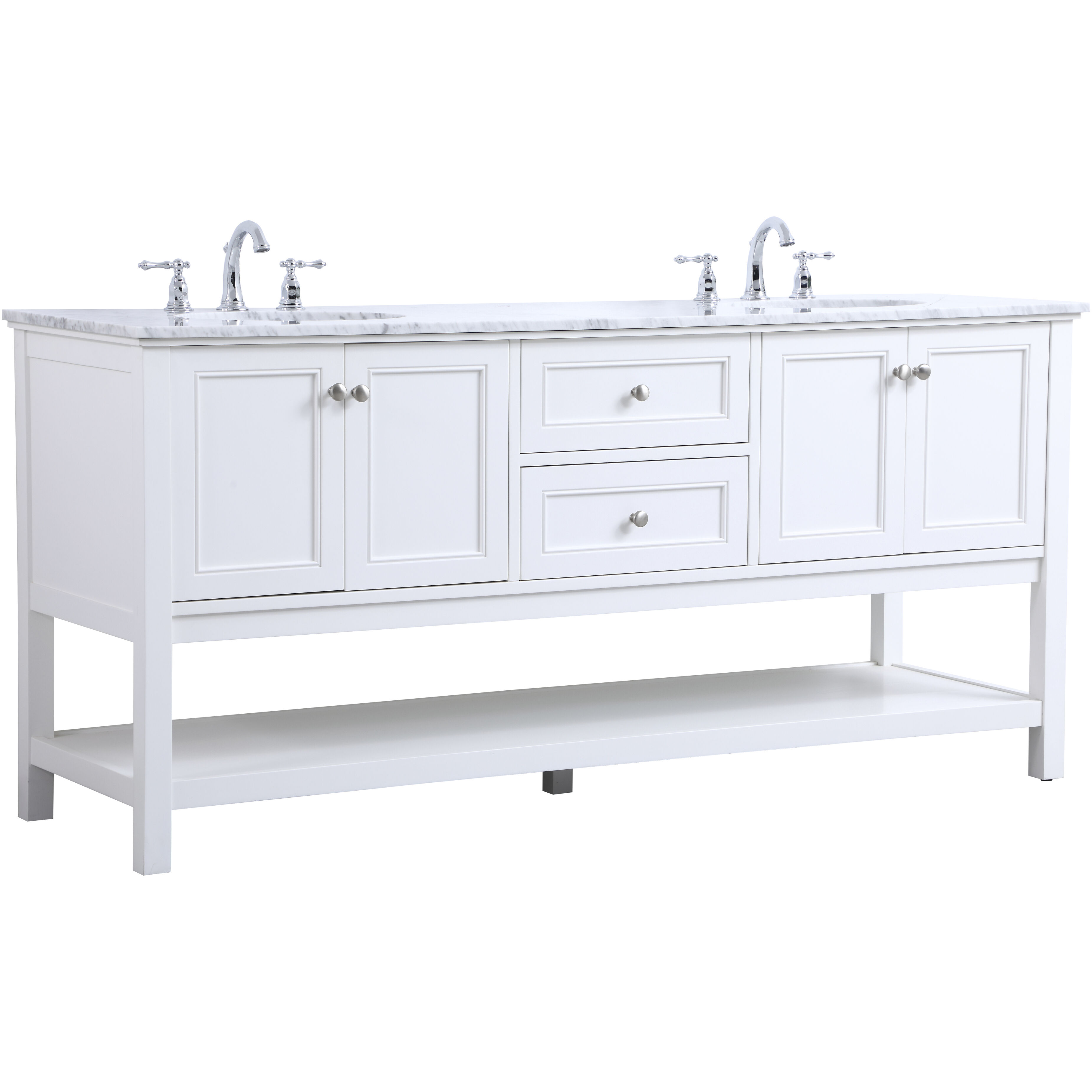 Metropolis 72 X 22 X 33.75 inch White Vanity Sink Set