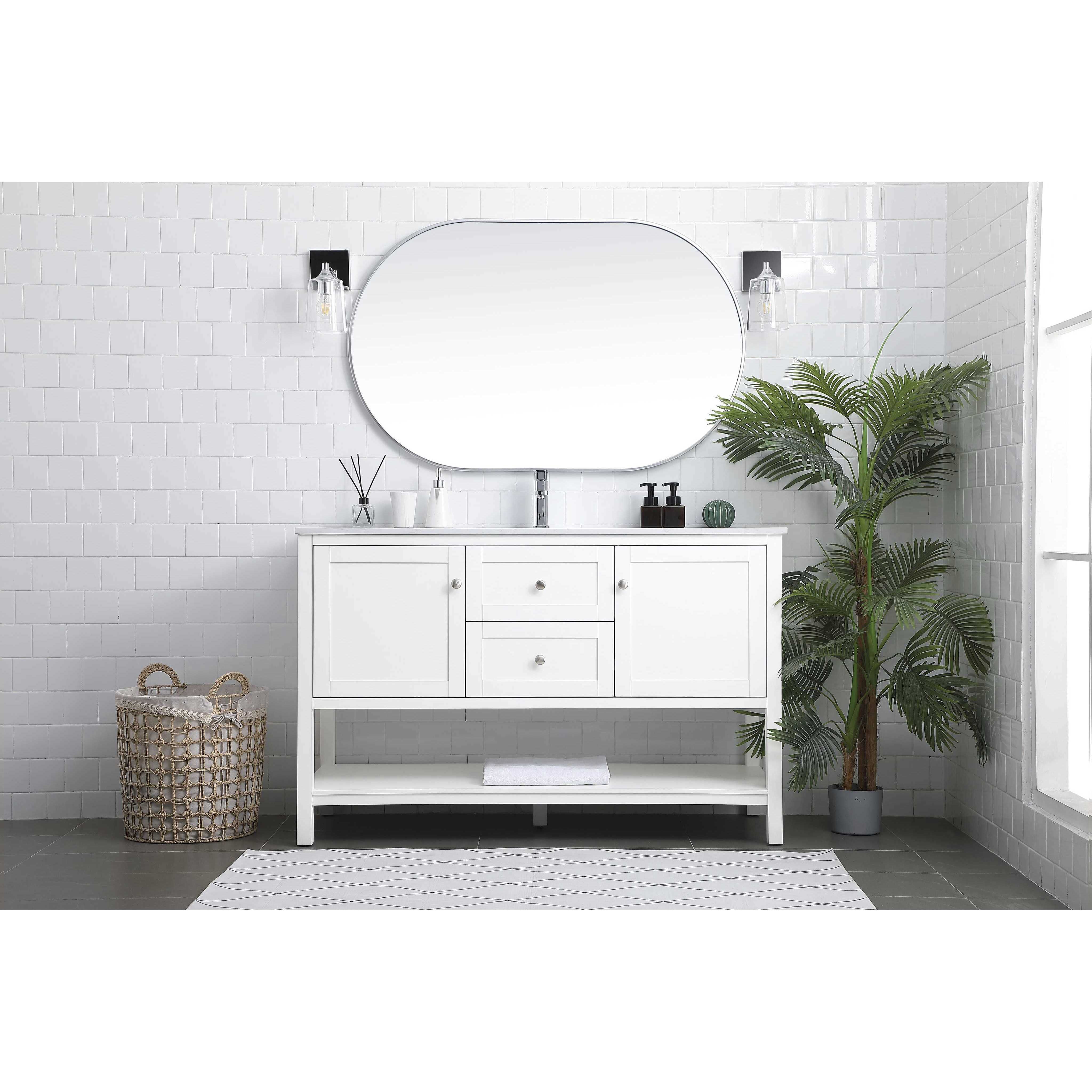 Heath 54 X 21.5 X 35 inch White Vanity Sink Set