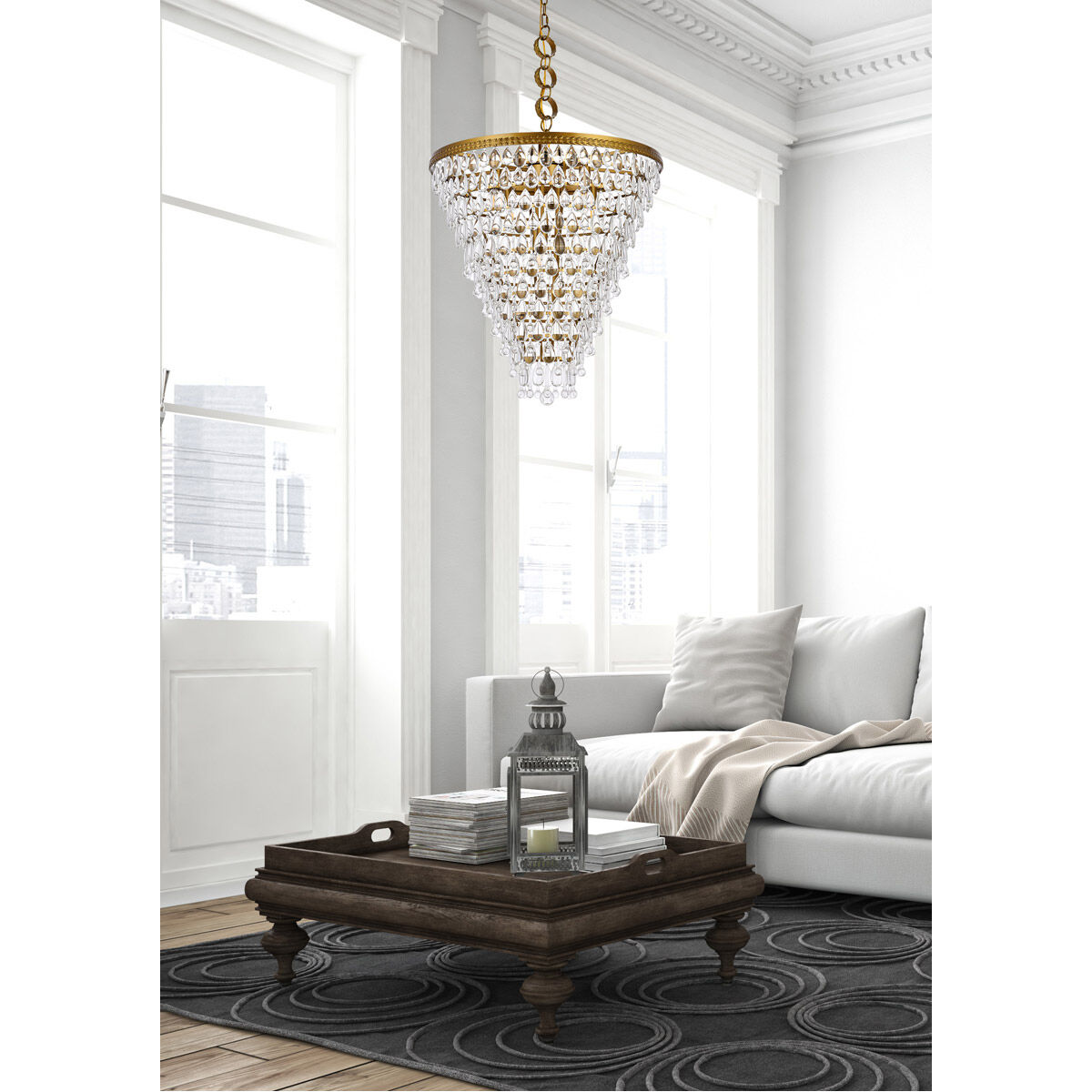 Nordic 7 Light 24 inch Brass Chandelier Ceiling Light