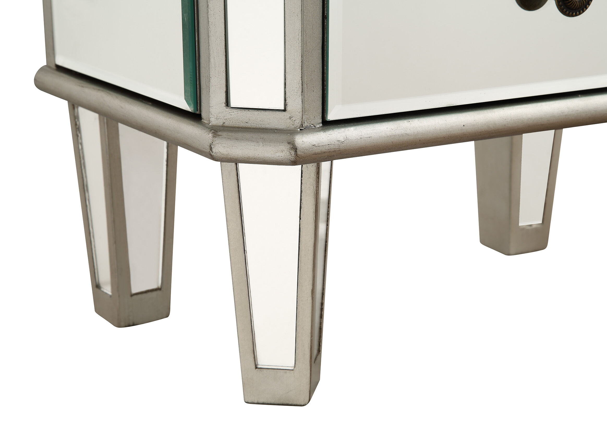 Contempo 41 inch Silver with Clear Mirror Jewelry Armoire