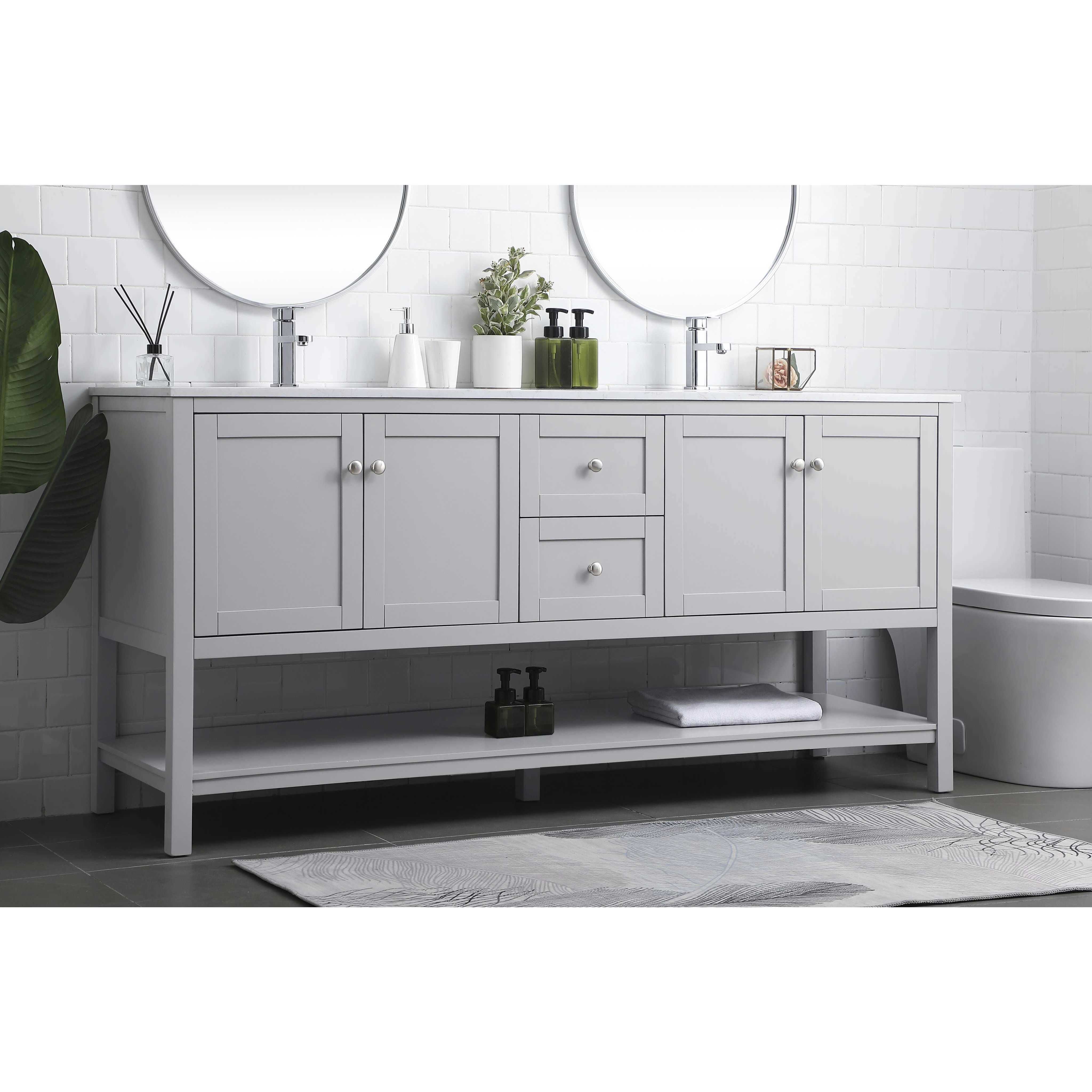 Heath 72 X 21.5 X 35 inch Grey Vanity Sink Set