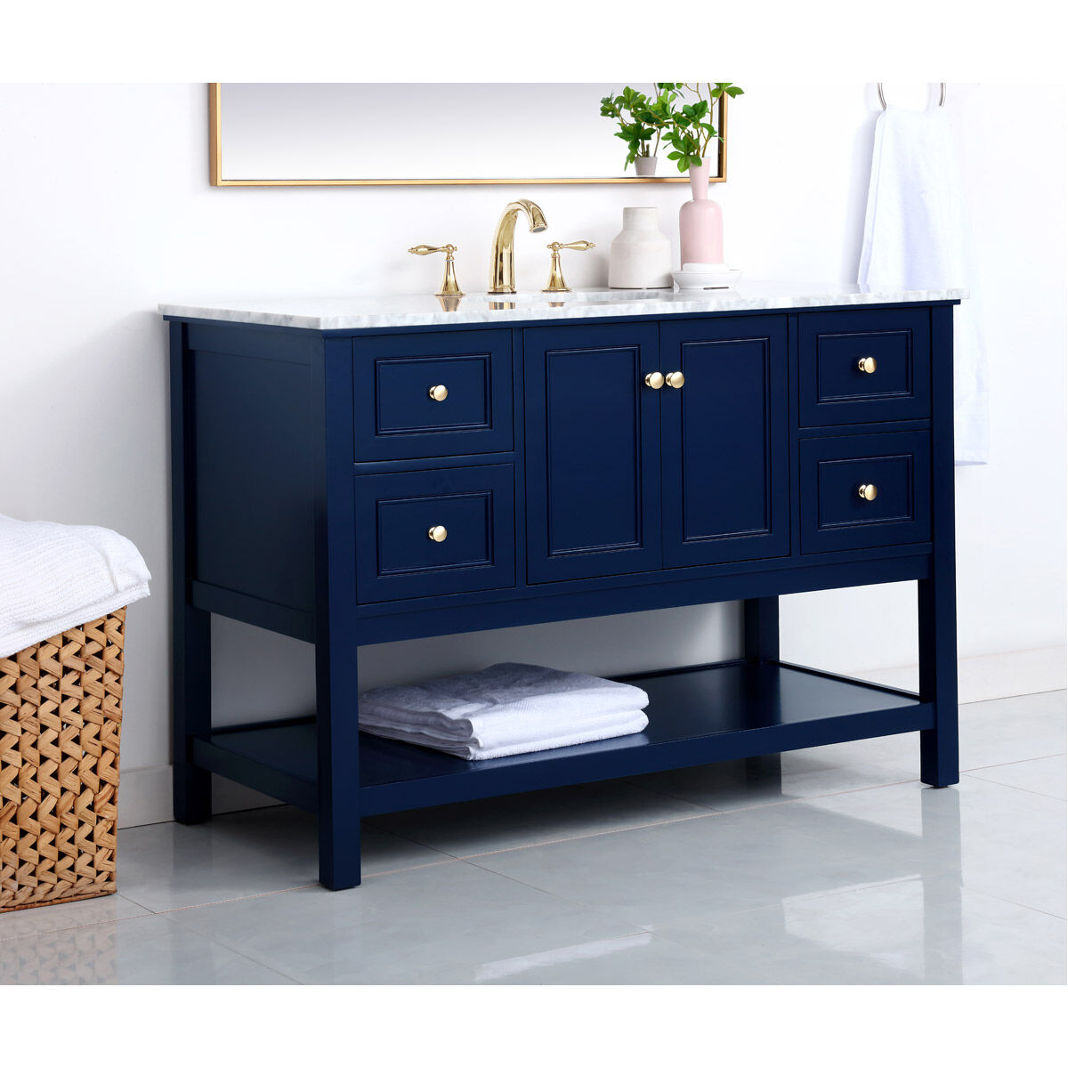 Metropolis 48 X 22 X 34 inch Blue Vanity Sink Set