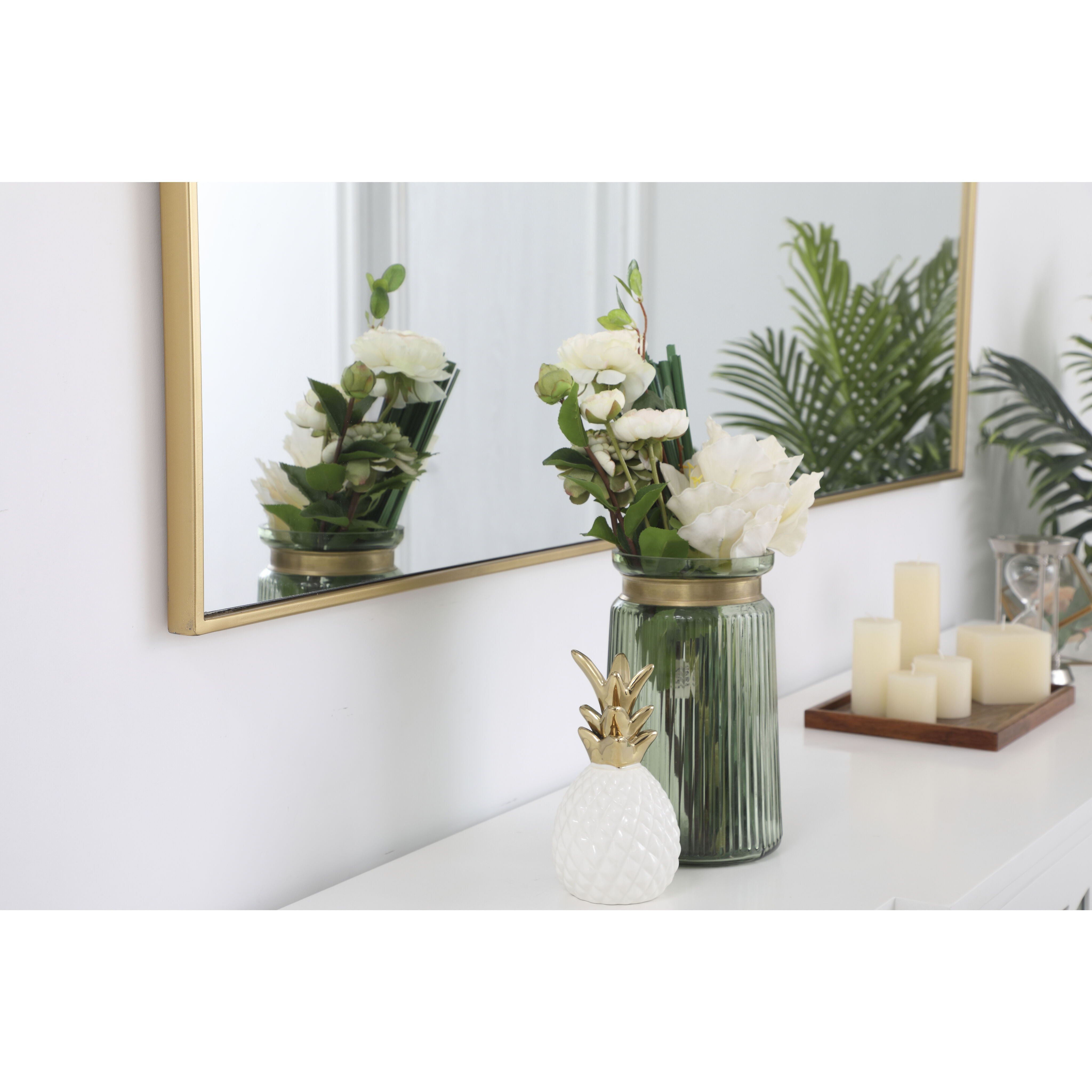 Monet 60 X 30 inch Brass Wall Mirror