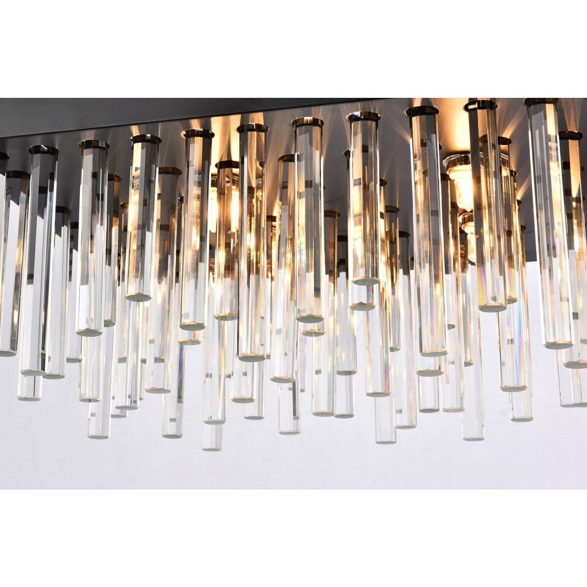 Dallas 20 Light 36 inch Black Linear Chandelier Ceiling Light 