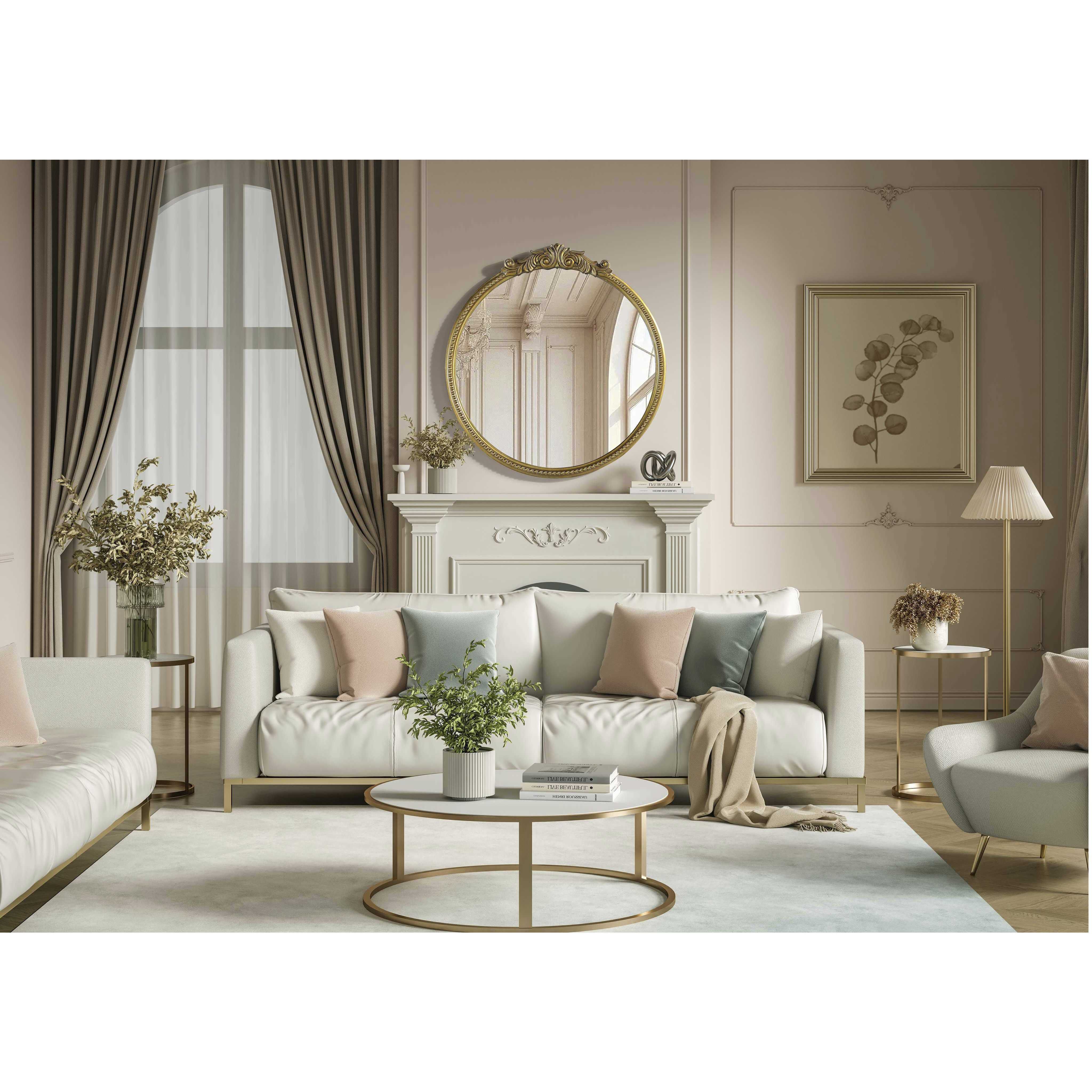 Naomi 32 X 30 inch Antique Brass Mirror