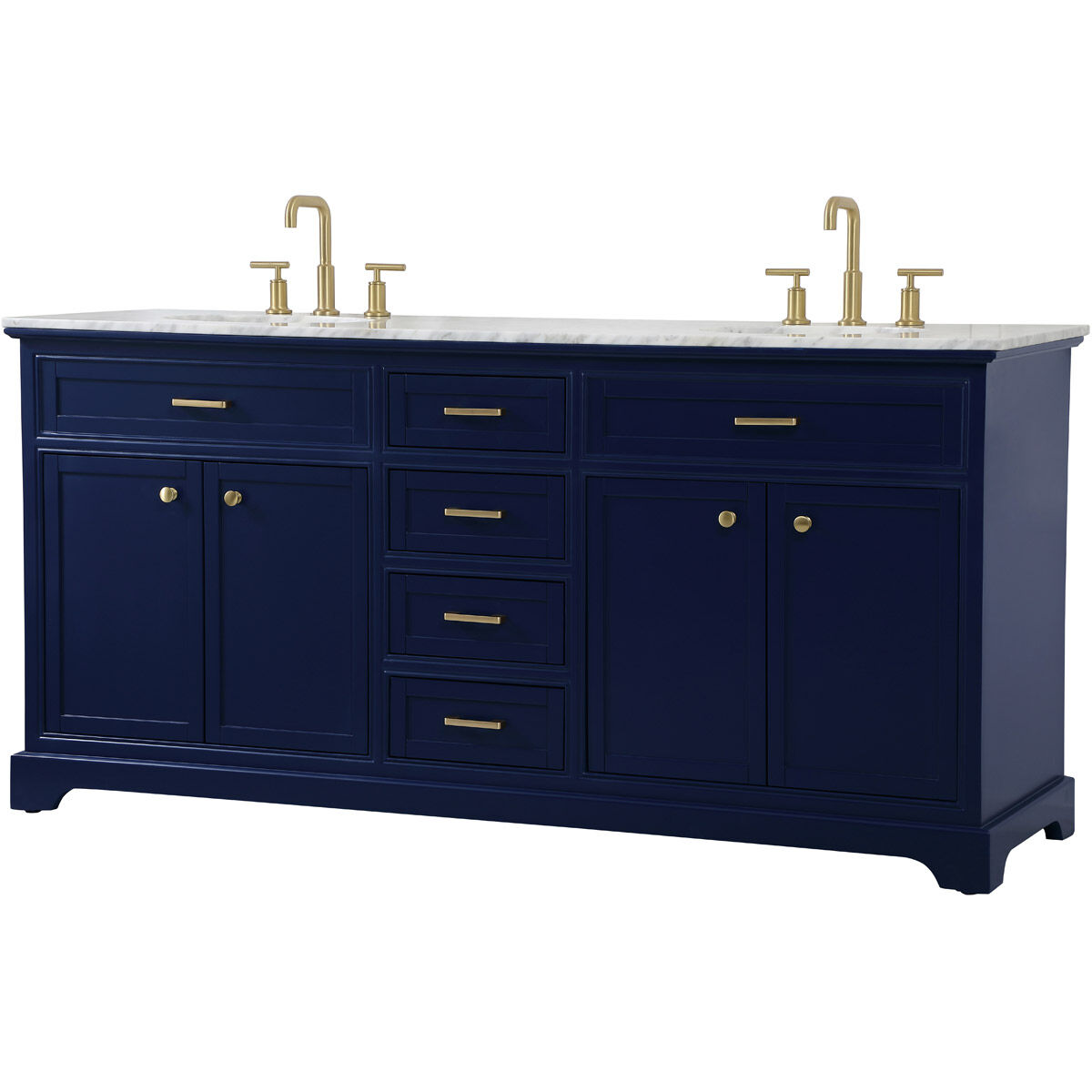 Americana 72 X 22 X 35 inch Blue Vanity Sink Set