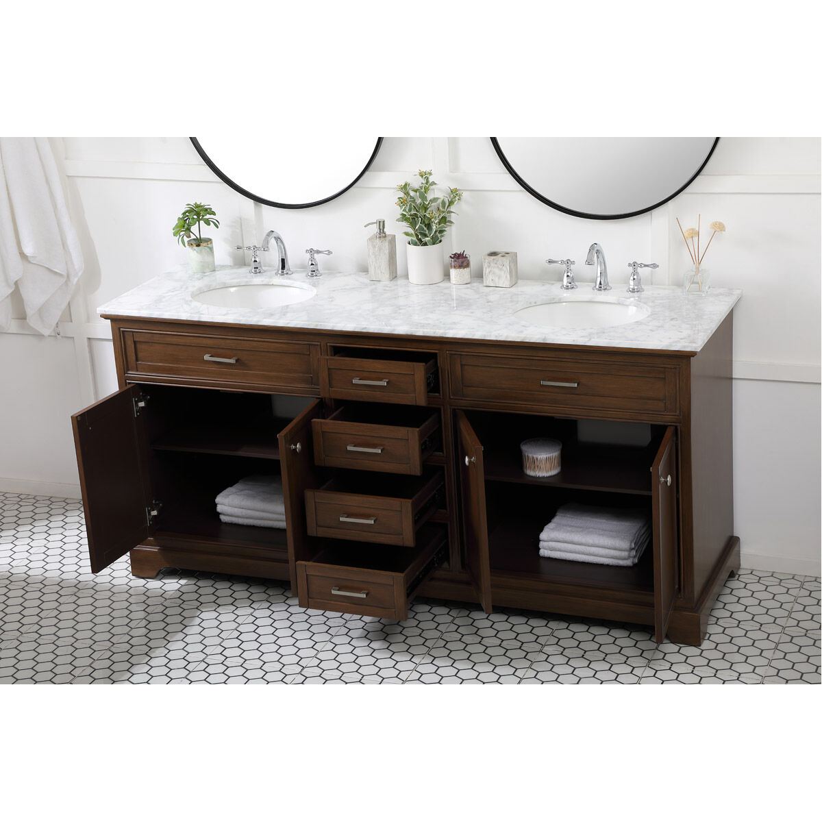 Americana 72 X 21.5 X 35 inch Teak Vanity Sink Set