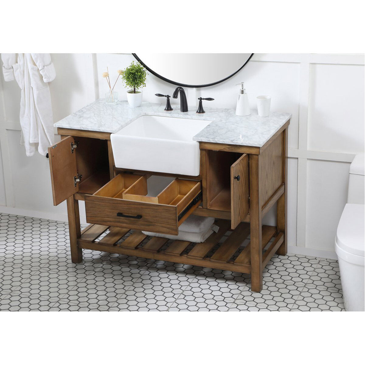 Clement 48 X 22 X 34 inch Driftwood Bathroom Vanity Cabinet