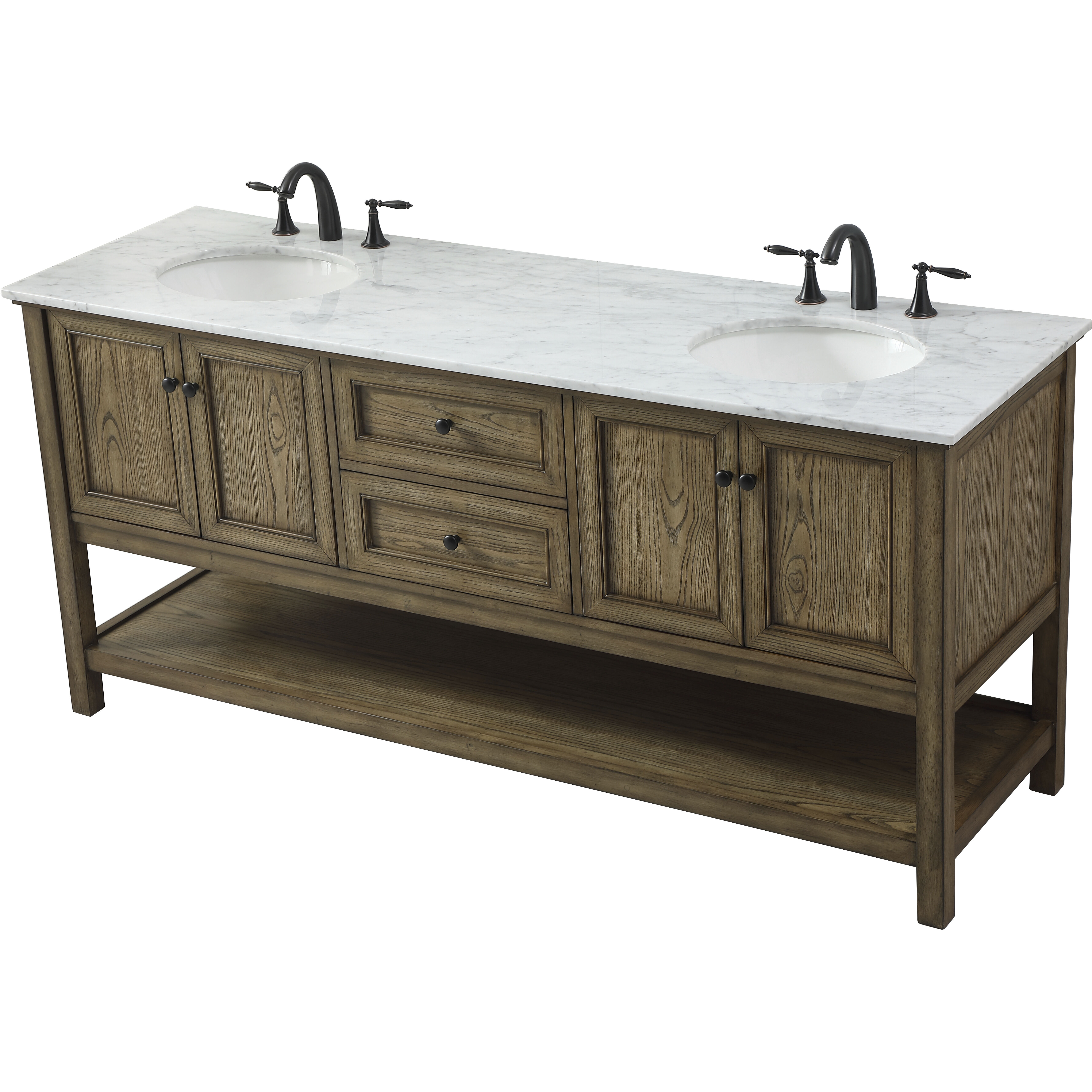 Metropolis 72 X 22 X 34 inch Driftwood Vanity Sink Set