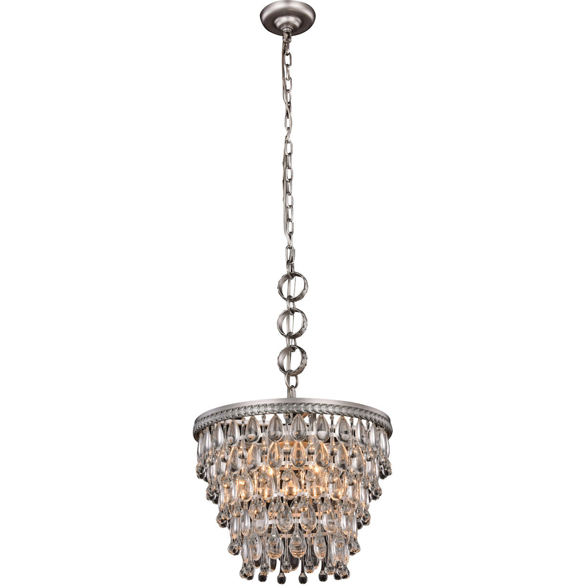 Nordic 4 Light 16 inch Antique Silver Pendant Ceiling Light in Antique Sliver, Urban Classic