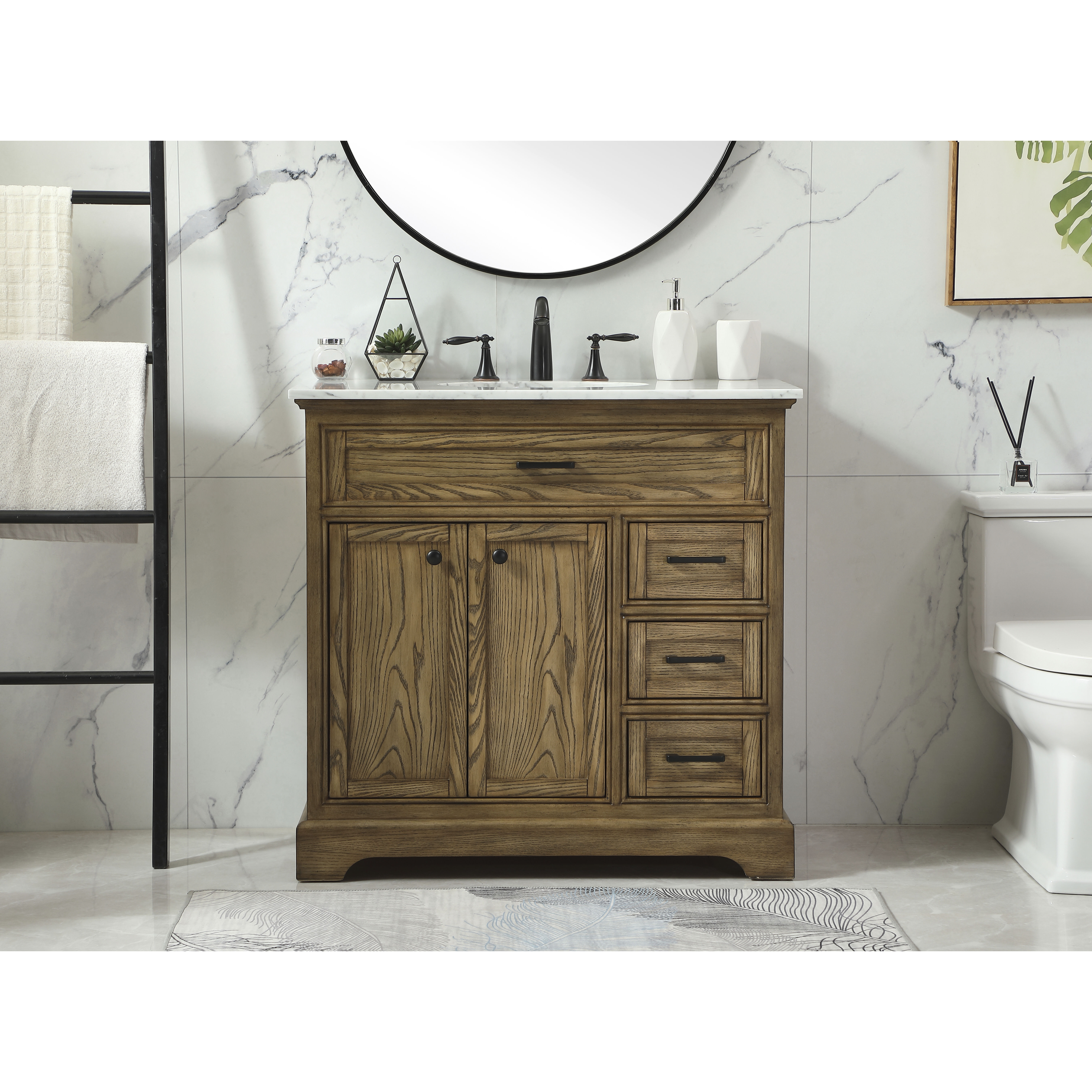 Americana 36 X 22 X 35 inch Driftwood Vanity Sink Set