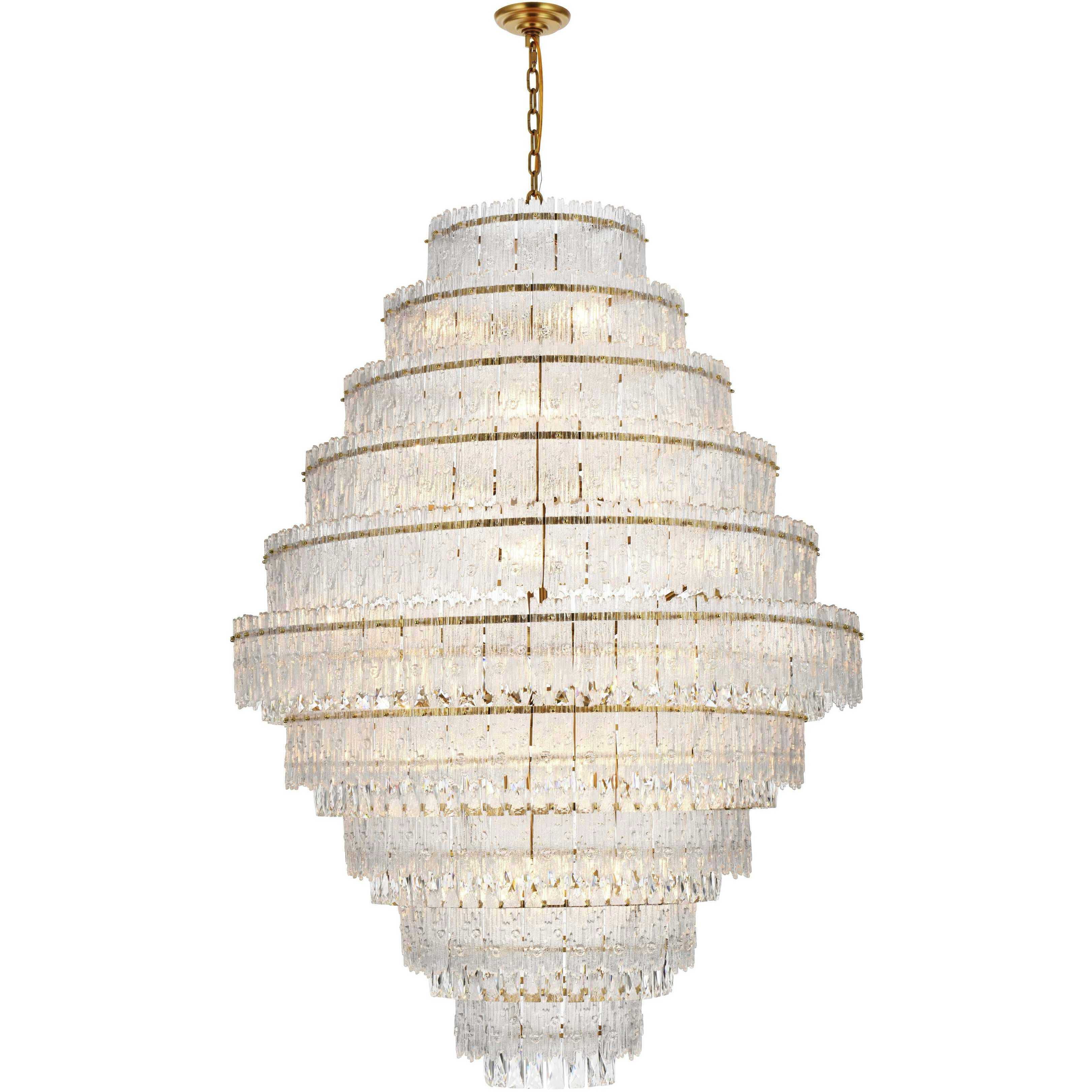Emilia 33 Light 42 inch Satin Gold Chandelier Ceiling Light