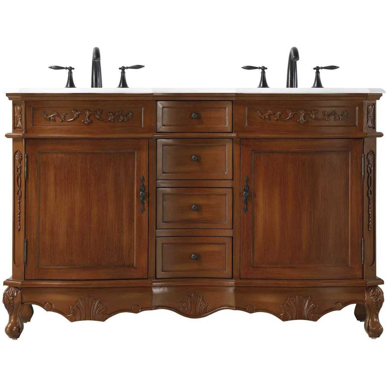 Danville 54 X 36 inch Teak Bathroom Vanity Cabinet