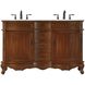 Danville 54 X 36 inch Teak Bathroom Vanity Cabinet