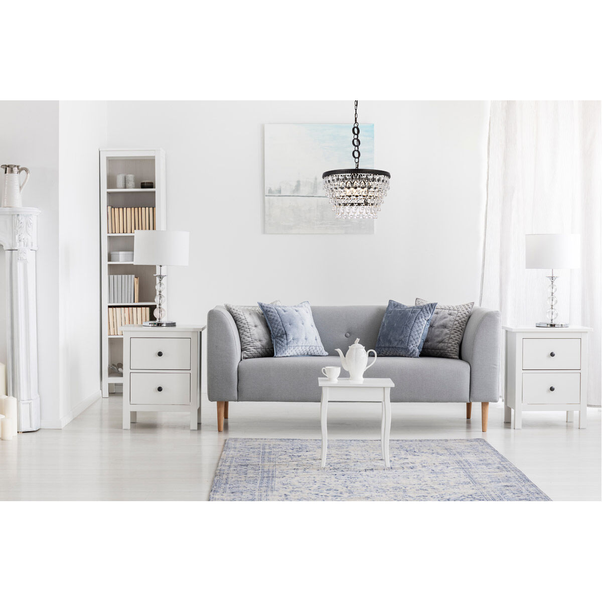 Nordic 5 Light 19 inch Black Pendant Ceiling Light